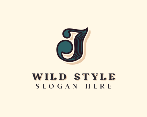 Hairdresser Styling Salon Letter J logo design