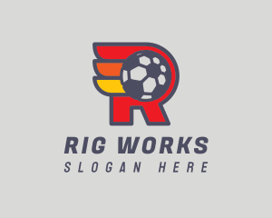 Football Sports Letter R logo design