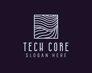 Modern Tech Waves logo design