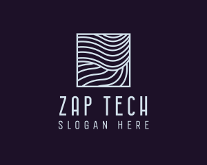 Modern Tech Waves logo design