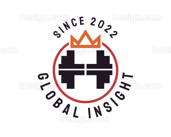 Barbell Crossfit Trainer Badge Logo