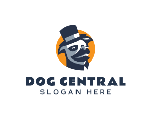 Bulldog Cool Hat logo design