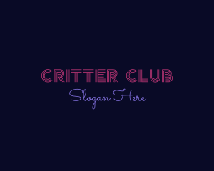 Retro Neon Club logo design