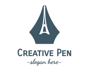 Eiffel Pen Nib logo design