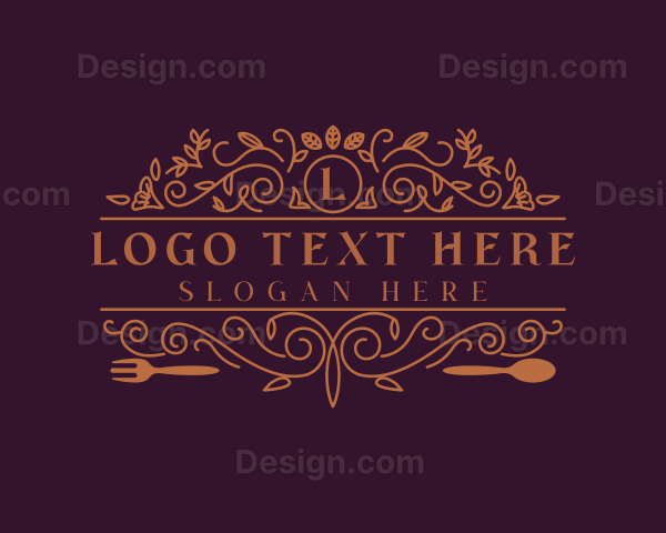 Elegant Floral Restaurant Logo