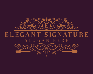 Elegant Floral Restaurant logo design