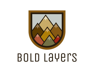 Colorful Geometric Mountain logo design