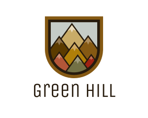 Colorful Geometric Mountain logo design