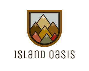 Colorful Geometric Mountain logo design