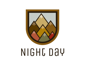 Colorful Geometric Mountain logo design