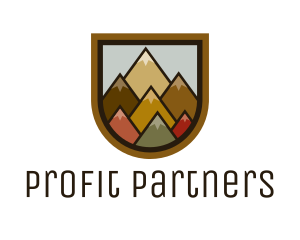 Colorful Geometric Mountain logo design