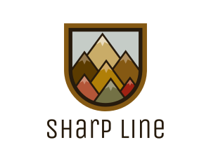 Colorful Geometric Mountain logo design