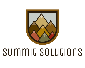 Colorful Geometric Mountain logo design