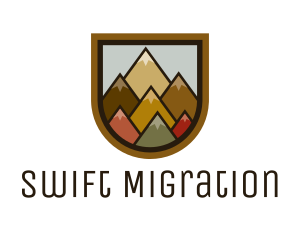 Colorful Geometric Mountain logo design