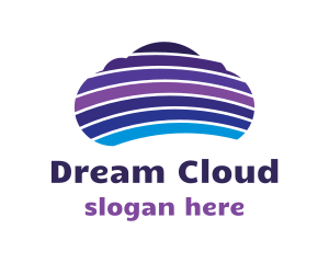 Colorful Cloud Stripes logo design