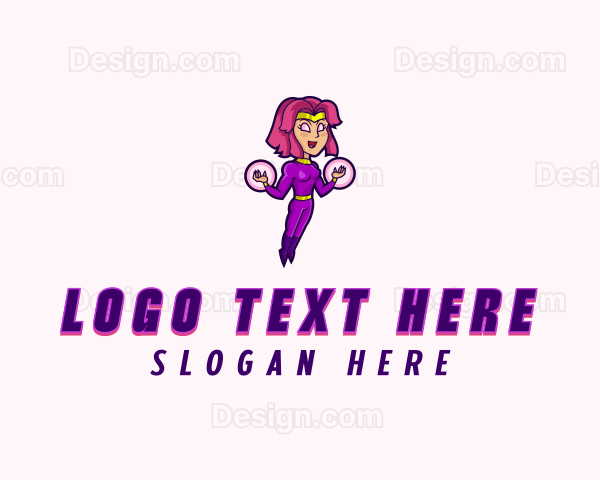 Woman Comic Superhero Logo