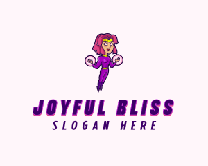 Woman Comic Superhero Logo