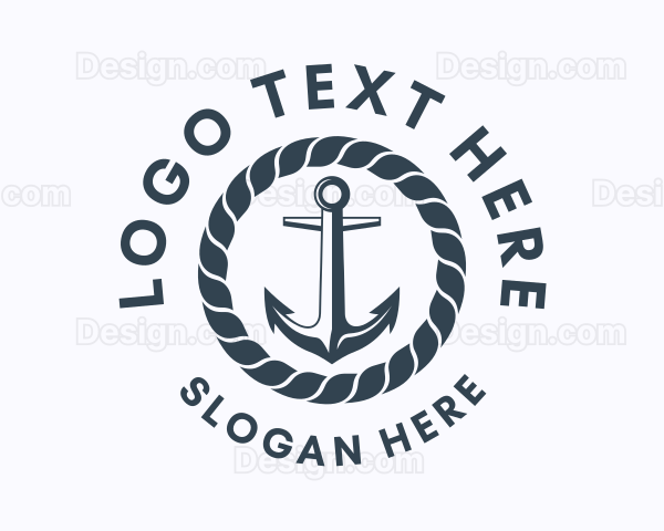 Ocean Marine Anchor Logo