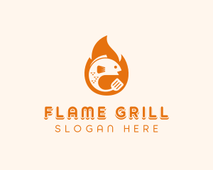 Grilled Fish Barbecue logo design