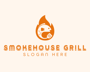 Grilled Fish Barbecue logo design