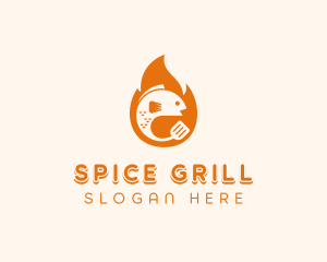 Grilled Fish Barbecue logo design