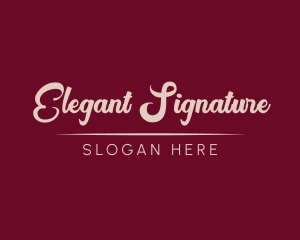 Feminine Signature Wordmark logo design