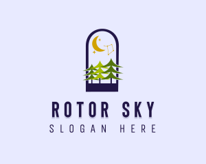 Forest Night Sky logo design