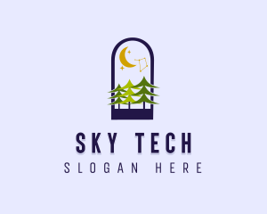 Forest Night Sky logo design