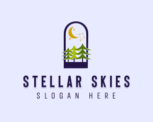 Forest Night Sky logo design