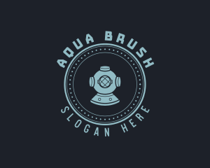 Hipster Scuba Diving Helmet logo design