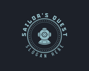 Hipster Scuba Diving Helmet logo design