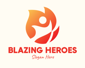 Gradient Flame Person logo