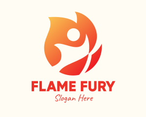 Gradient Flame Person logo design