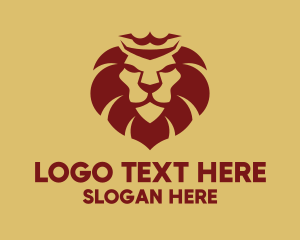 Roar - Red King Lion logo design