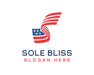 Star Stripe Flag Letter S logo design