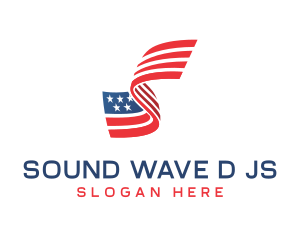 Star Stripe Flag Letter S logo design