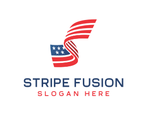 Star Stripe Flag Letter S logo design