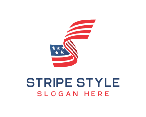 Star Stripe Flag Letter S logo design