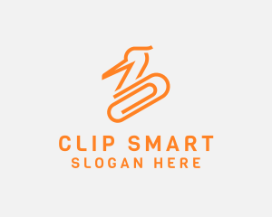 Swan Paper Clip logo design