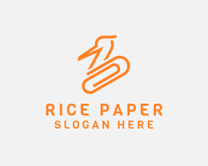 Swan Paper Clip logo design