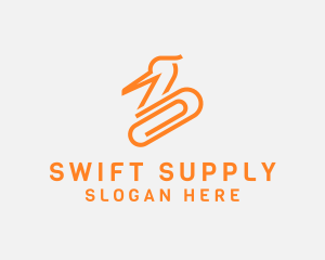Swan Paper Clip logo design