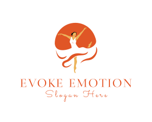 Orange Dancing Lady logo design