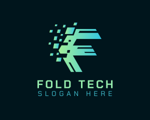Pixel Tech Letter F logo design