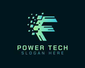 Pixel Tech Letter F logo