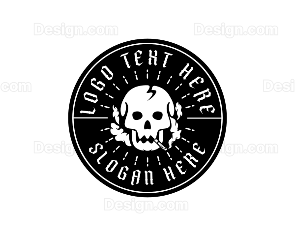 Smoke Cigarette Skull Logo