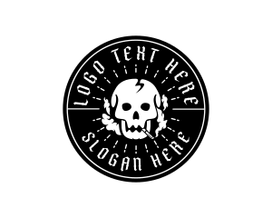 Indie - Smoke Cigarette Skull logo design