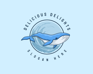 Underwater Whale Wildlife Logo