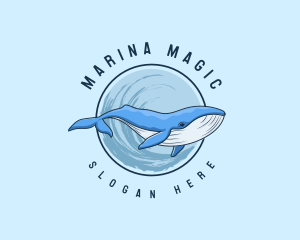 Underwater Whale Wildlife logo design