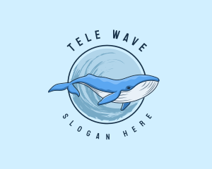 Underwater Whale Wildlife logo design