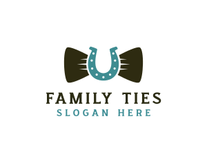 Horseshoe Bow Tie logo design